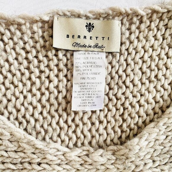 Berretti Italy cropped dolman sleeve sweater Womens One Size loose soft luxury - Picture 3 of 8